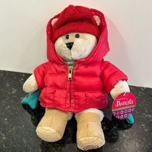 Starbucks Bearista Boy Bear Plush Winter 2006 51st Edition Red Puffy Jacket EUC